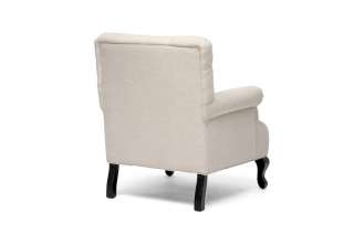 NEW MODERN TRADITIONAL EUROPEAN BEIGE LINEN TUFTED CLUB CHAIRS 