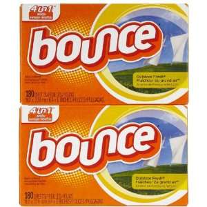  Bounce Dryer Sheets, Outdoor Fresh, 180 ct 2 pack: Kitchen 