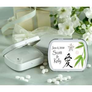Baby Keepsake: Bamboo and Flower Design Personalized Glossy White 