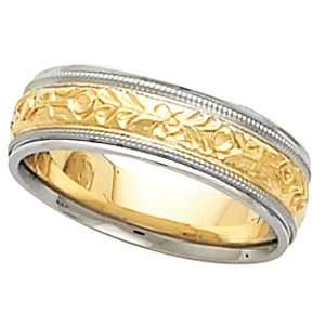  18k Two Tone Design Band Ring   Size 10.5   JewelryWeb Jewelry