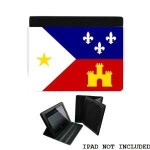 Acadian Lousiana Flag iPad 2 3 Leather and Faux Suede Holder Case 
