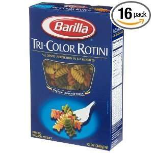 Barilla Rotini Tri Color Pasta [Case Count 16 per case] [Case 