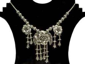 Thai Karen Hill Tribe silver Forest flower necklace  