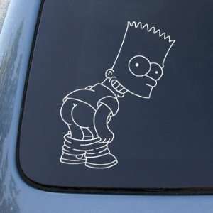 Bart Simpson   Pants Down   Vinyl Decal Sticker   Color: White