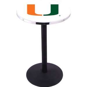    University of Miami Pub Table with 214 Style Base 