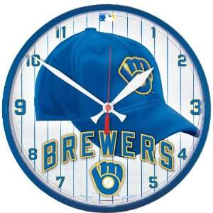  MLB Milwaukee Brewers Round Clock: Sports & Outdoors