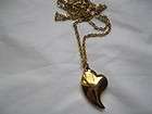 Vintage Gold Tone and Limoges Porcelain Hand Touched Pendant on Chain 