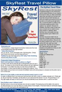 SKYREST TRAVEL PILLOW! FAST SAME DAY PRIORITY SHIPPING!  