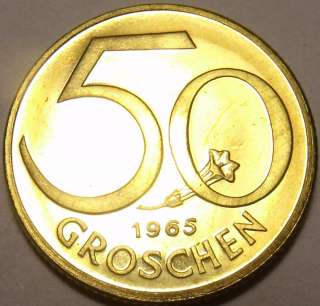 PROOF AUSTRIA 1965 50 GROSCHEN~CHECK R STORE 4 PROOF COINS~FREE SHIP 