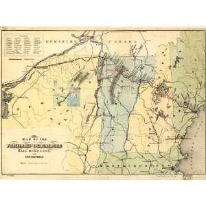 1850s Map of Portland and Ogdensburg Rail Road line:  Home 