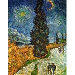  Vincent Van Gogh: 27.5W by 35.5H : Country Road with 