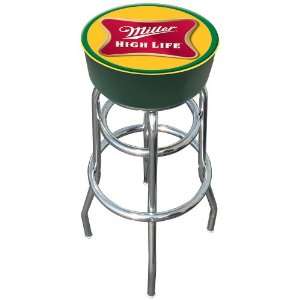  Trademark Miller High Life logo padded bar stool: Sports 