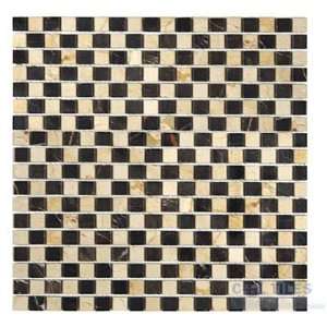  Mosaic mix 5/8 squares in crema/emperdor dark mesh 