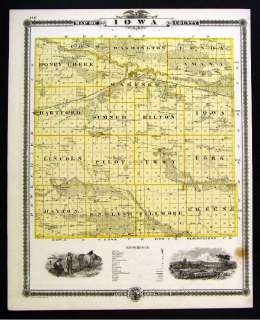 1875 Iowa Map   Iowa & Tama County Marengo Toledo Traer  