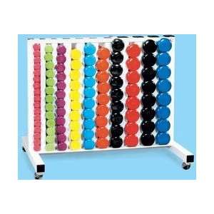    York Vinyl Coated Dumbbell Set with Rack: Sports & Outdoors