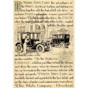  1912 Ad White Town Cars Cleveland Berline Limousine 
