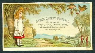 Ayers Cherry Pectoral 1800s Trade Card, Lowell, MA  