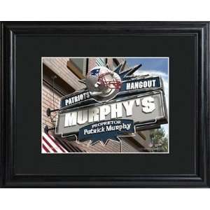  New England Patriots NFL Pub Sign in Wood Frame: Home 