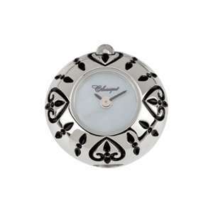   Silver Bead Watch Heart Pattern With Black Enamel Kera Beads Jewelry