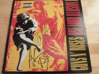 AXL ROSE & SLASH SIGNED LP PROOF! GUNS N ROSES AUTOGRAPHED IN PERSON 