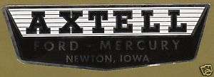 NOS Axtell Ford Mercury Dealer Sticker Newton Iowa 1959  
