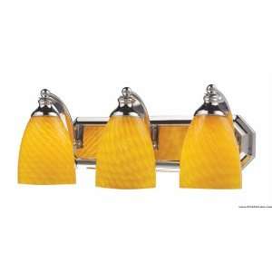  3 Light Vanity In Polished Chrome And Canary Glass: Home 