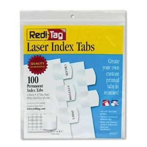  New Laser Printable Index Tabs 1 1/8in White Case Pack 2 