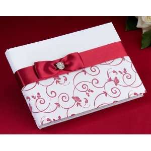  Lillian Rose GB730 R RedWhite Guest Book   Pack of 2