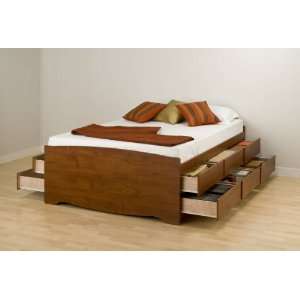   CTBX Bed Cherry Tall Platform Storage Bed   Prepac: Home & Kitchen