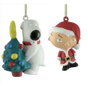  Set of 2 Family Guy Brian & Stewie Christmas Ornaments 