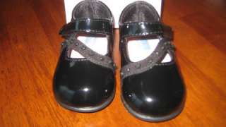 Infant Girl Size 3 Black Patent Dress Shoes BABY DEER  