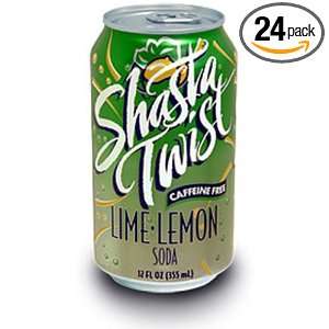 Shasta Lime Lemon Twist Soda, 12 Ounce Cans (Pack of 24):  