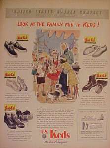 1947 Keds High~Tops Boys~Mens Vintage Tennis Shoes AD  