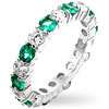 Green Cubic Zirconia Full Eternity Ring .925 Silver  