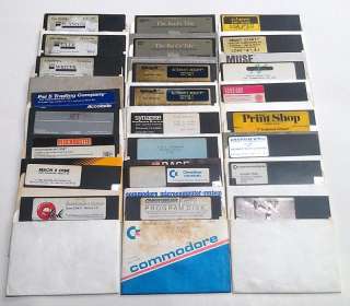  24 Original 5.25 Disk Lot Game Utilities C64 5 1/4in C128 SX64  