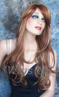 Wigs Auburn Light Ginger & Honey Blond Side Part Long Wig US Seller 