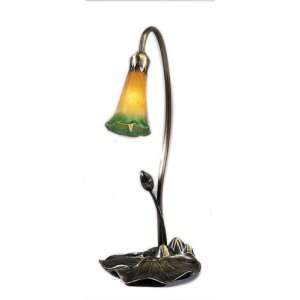  Amber/Green Pond Lily Accent Lamp: Kitchen & Dining