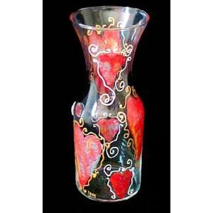  Valentine Treasure Design   Hand Painted   Glass Carafe 