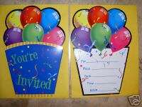NIP Birthday Pop Up Balloon Invitations 8 pkg Must See  