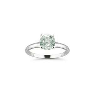  1.06 Cts Green Amethyst Solitaire Ring in Platinum 3.0 