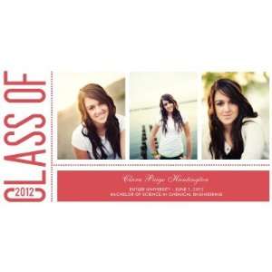  Simply Cool Graduation Announcement Coral Photo Card (10 