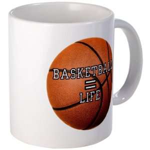    Mug (Coffee Drink Cup) Basketball Equals Life 