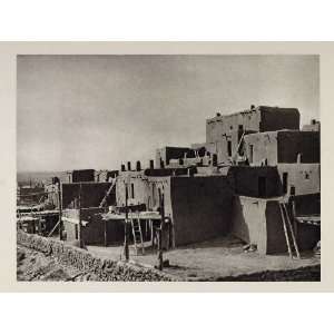  1927 Adobe Buildings Taos Pueblo New Mexico Indian NICE 
