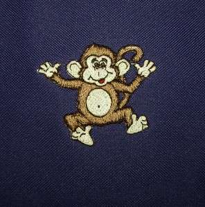   Monkey Custom Embroidered Banker Style Zipper Tote Bag NWT!  