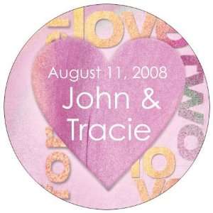 Baby Keepsake: Love and Heart Theme Personalized Travel Candle Favors 