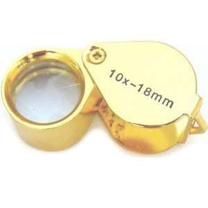 10X Gold Tone Eye Loupe Coin Stamp Inspection Precious Metal Best 