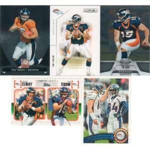 Tim Tebow 5 Card Gift Lot Featuring His 2010 Topps Gridiron Lineage 