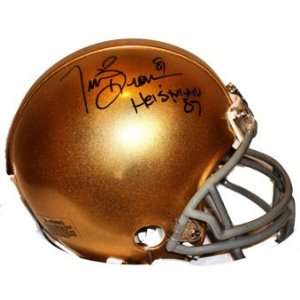  Tim Brown Autographed Notre Dame NCAA Mini Helmet: Sports 