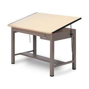 Mayline Ranger Steel Four Post Drafting Table with Tool & Plan Drawers 