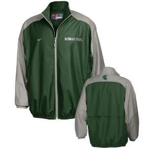Nike Michigan State Spartans Green Pass Rush Full Zip Jacket:  